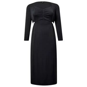 Torrid Studio Knit Maxi Dress Size 1 1X Bodycon Fitted Black Cut Out Party‎ Sexy